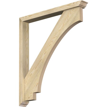 Ekena Millwork Imperial Traditional Rough Sawn Bracket w/ Offset Brace, Douglas Fir, 4"W x 34"D x 38"H BKT0402X34X38IMP01RDF
